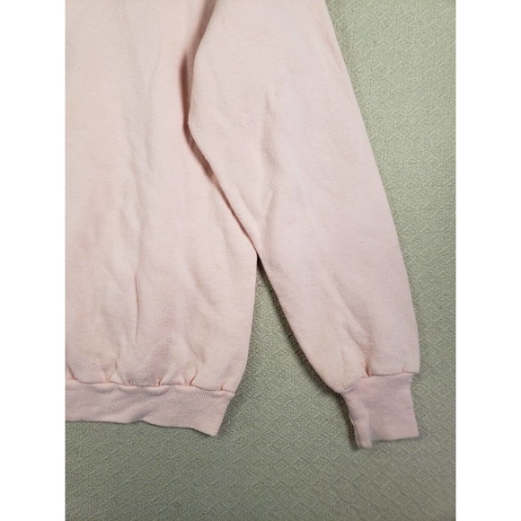 VTG Russell Sweatshirt Mens Large Pink Long‎ Sleeve Pullover Plain Jumper Casual - Picture 11 of 11